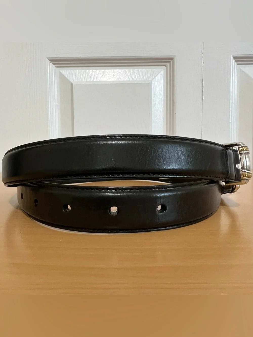 Fossil Women’s Black Leather Belt with Rope Buckle Size Small